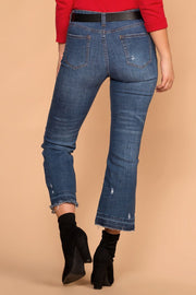 Distressed Flare Denim Jeans