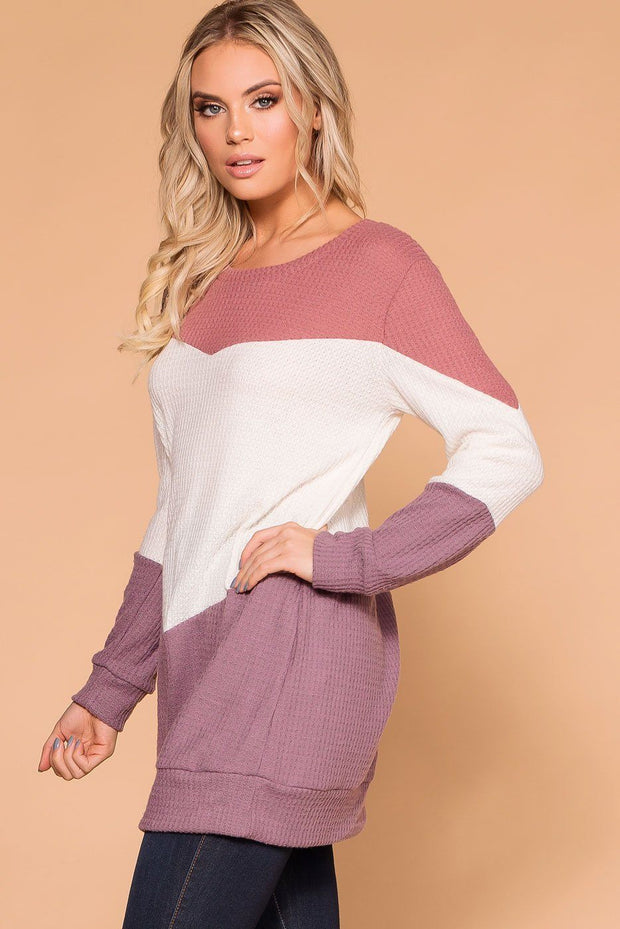 Mauve Colorblock Thermal Top