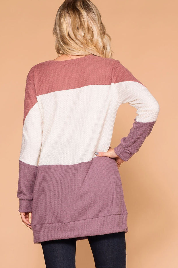 Mauve Colorblock Thermal Top