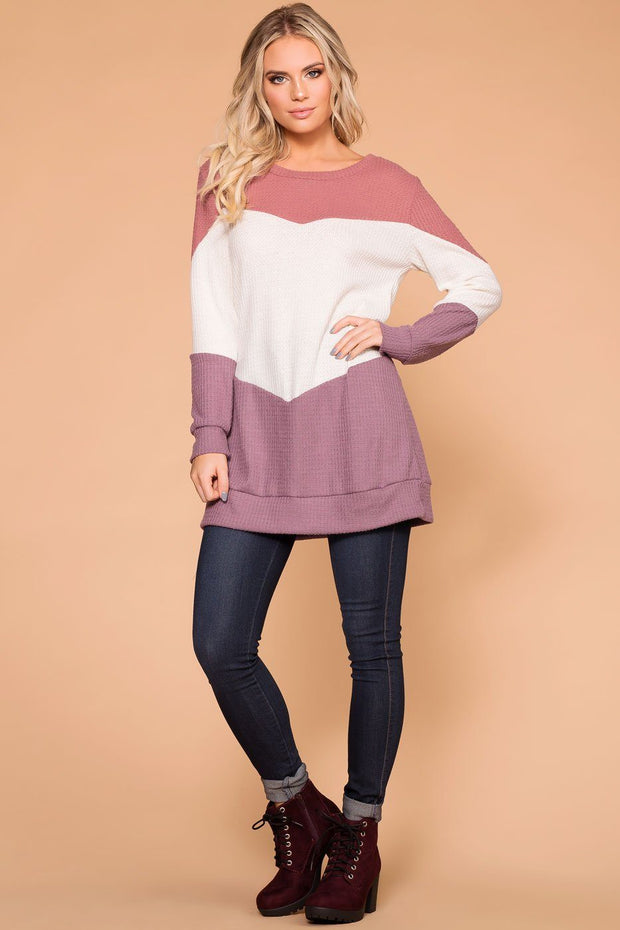 Mauve Colorblock Thermal Top