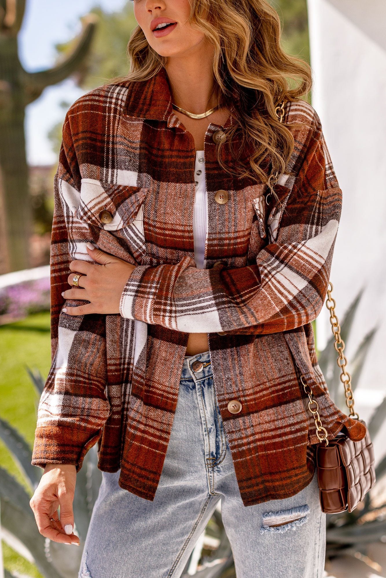  Brown Plaid Shacket