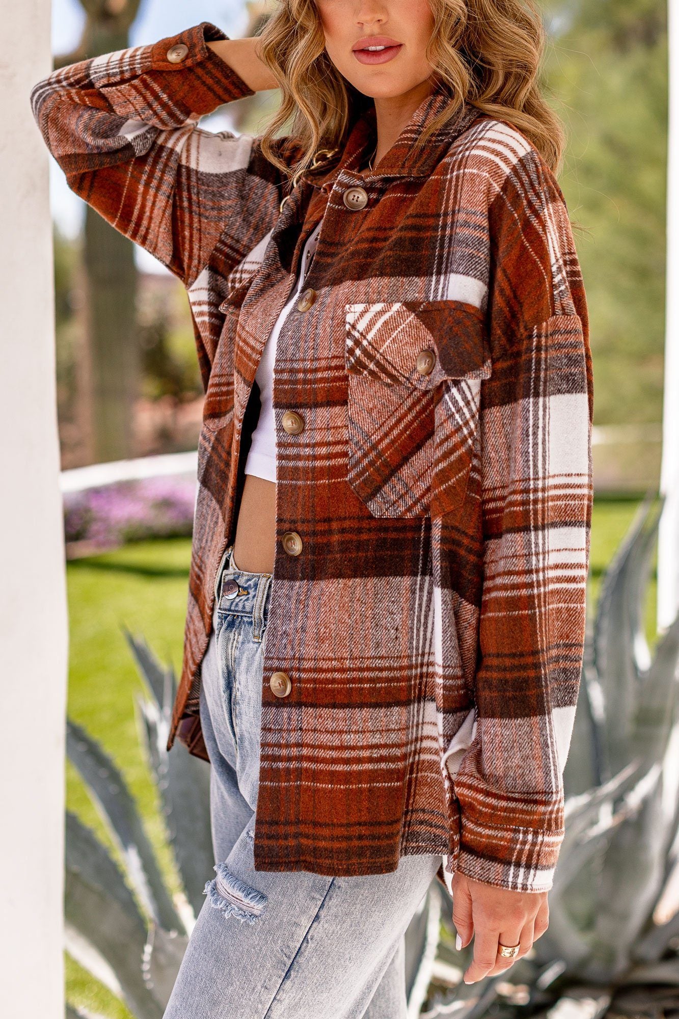  Brown Plaid Shacket