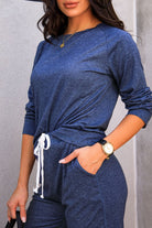 Blue Long Sleeve Top