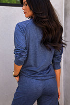 Blue Long Sleeve Top