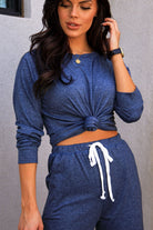 Blue Long Sleeve Top