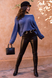 Kelsie Blue Knit Sweater