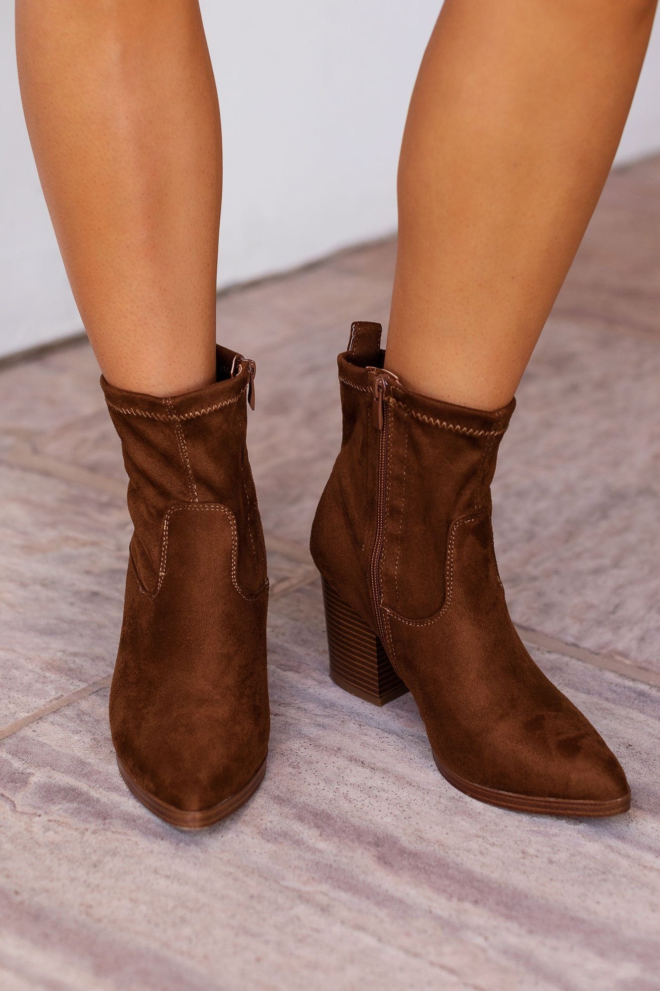 brown sock booties
