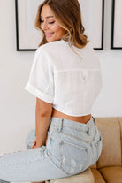 White Tie-Front Crop Top