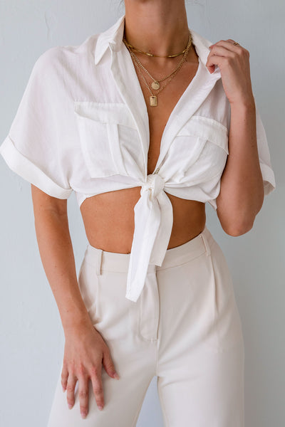 white tie top