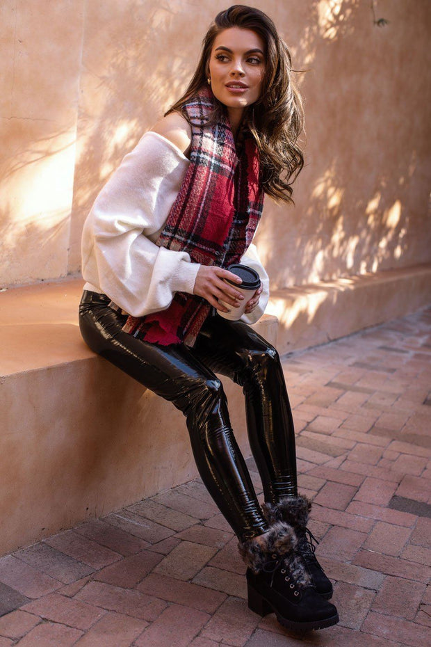 Lilith Black Pleather Leggings