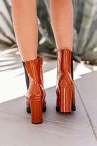 Tan Patent Boots