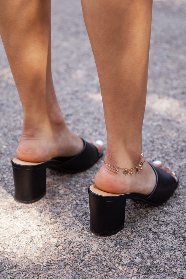 Black Slide-On Heels