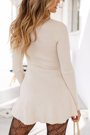 Cream Mock Neck Dress