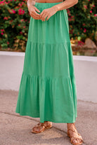 Green Crop Top and Maxi Skirt Set