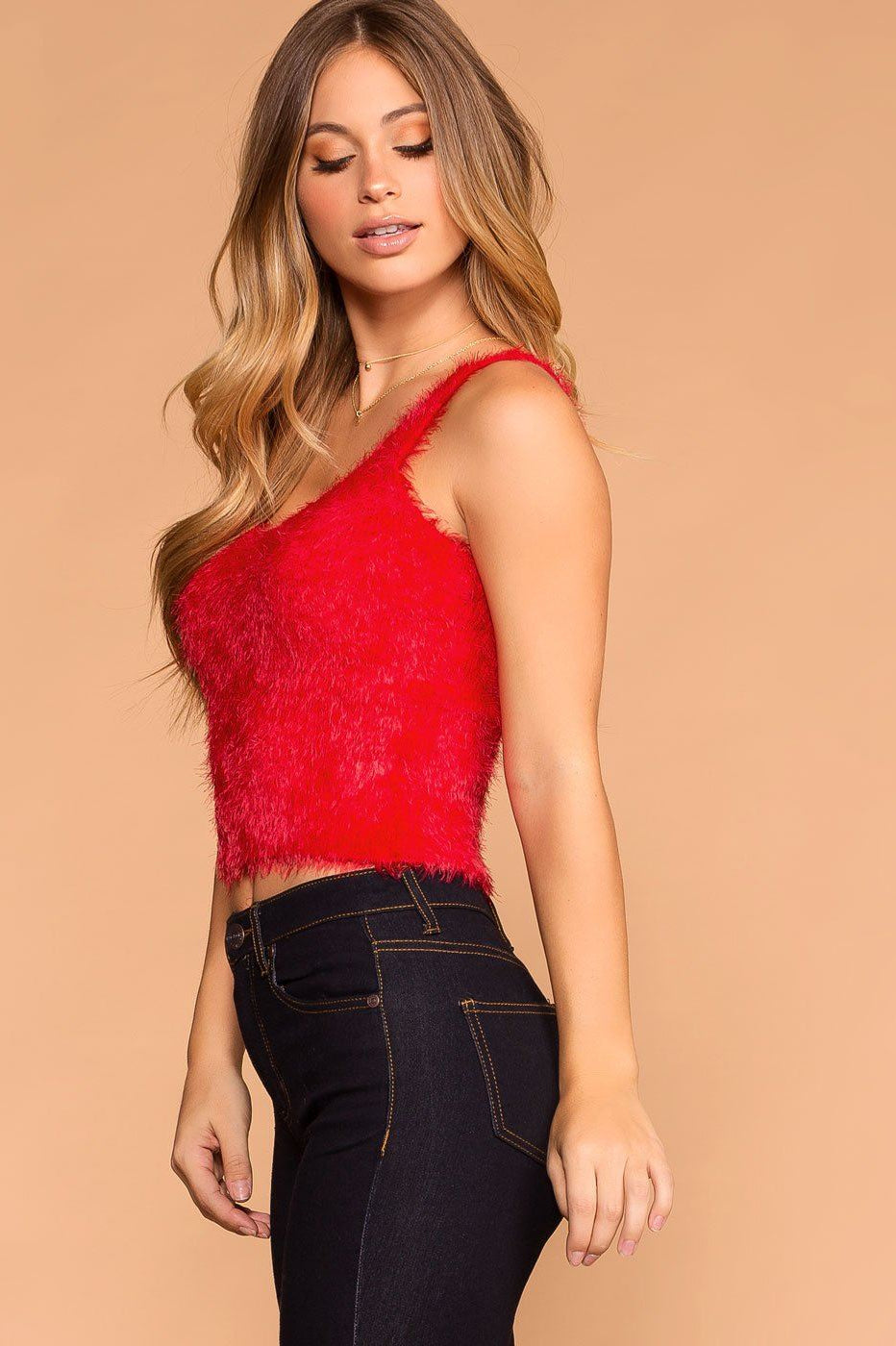 Red | Fuzzy Tank Top | Womens | Priceless