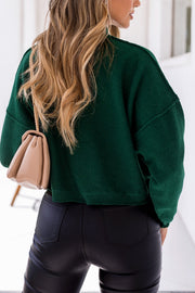 Cropped Mock Neck Green Sweater
