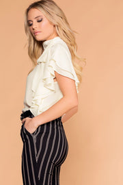Make A Statement Ivory Ruffle Blouse | Shop Priceless