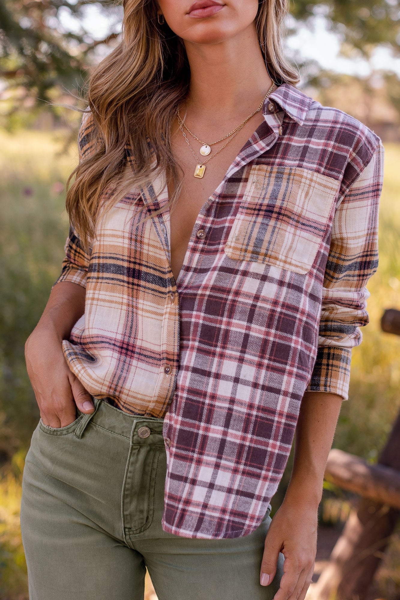 Mixed Plaid Top