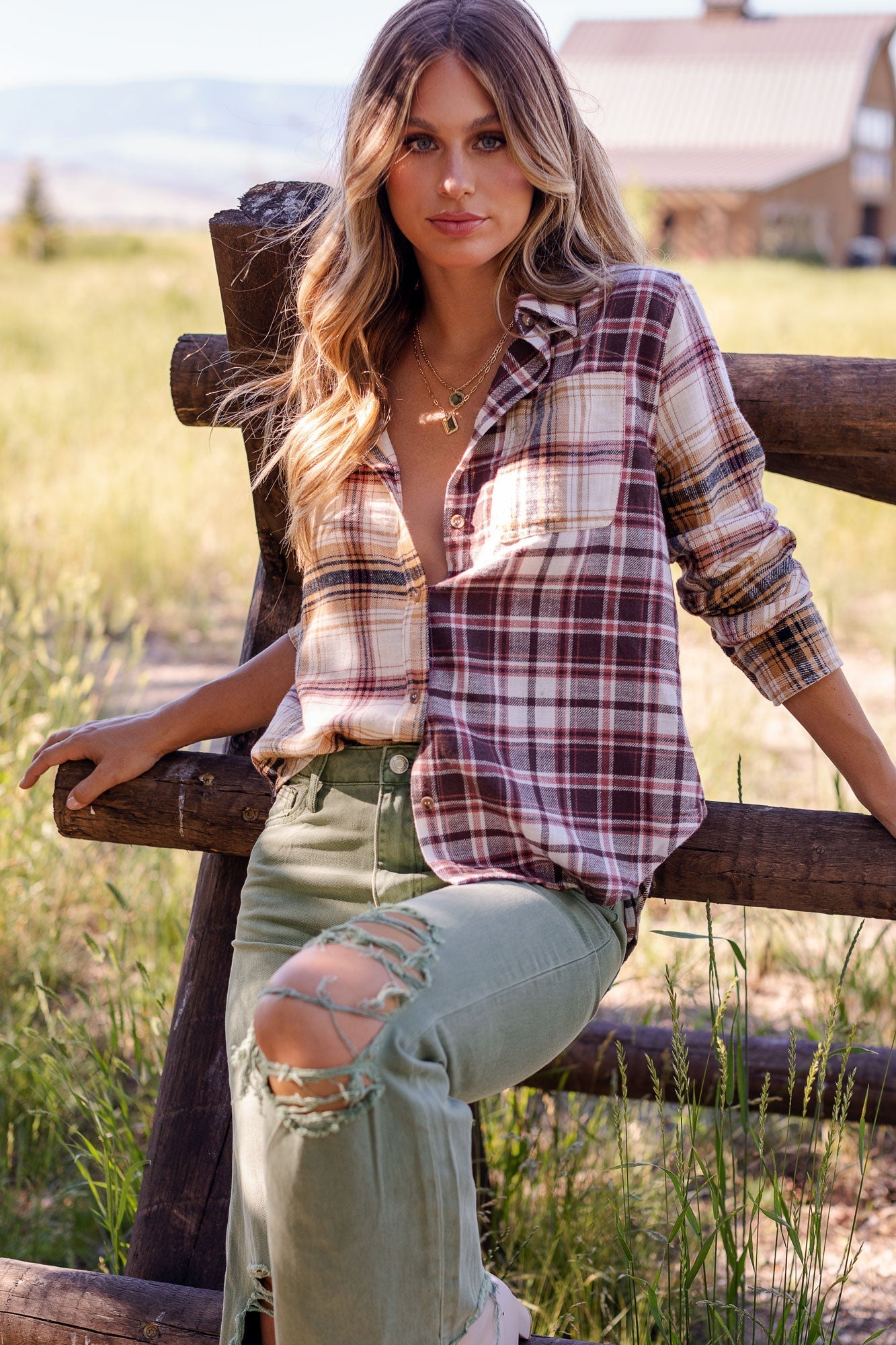 Mixed Plaid Top