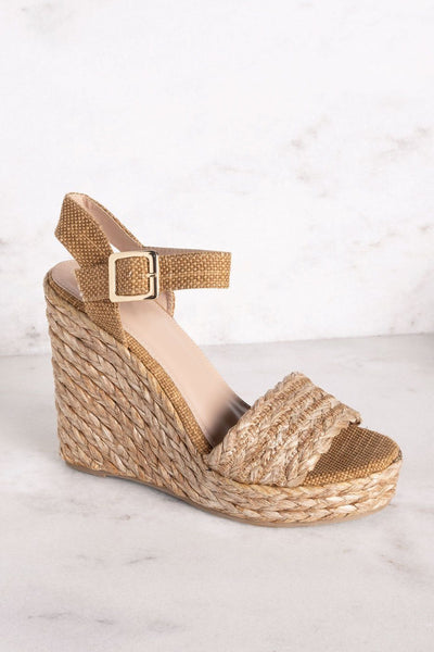 Maui Raffia Wedge Heels