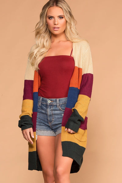 Myra Stripe Sweater Cardigan | Shop Priceless