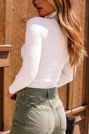 White Crop Turtleneck