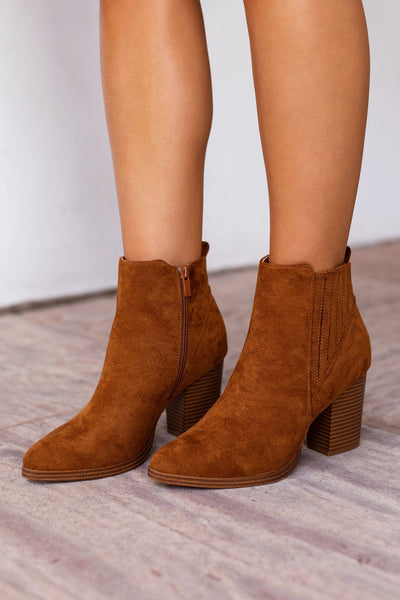 Tan Suede Booties
