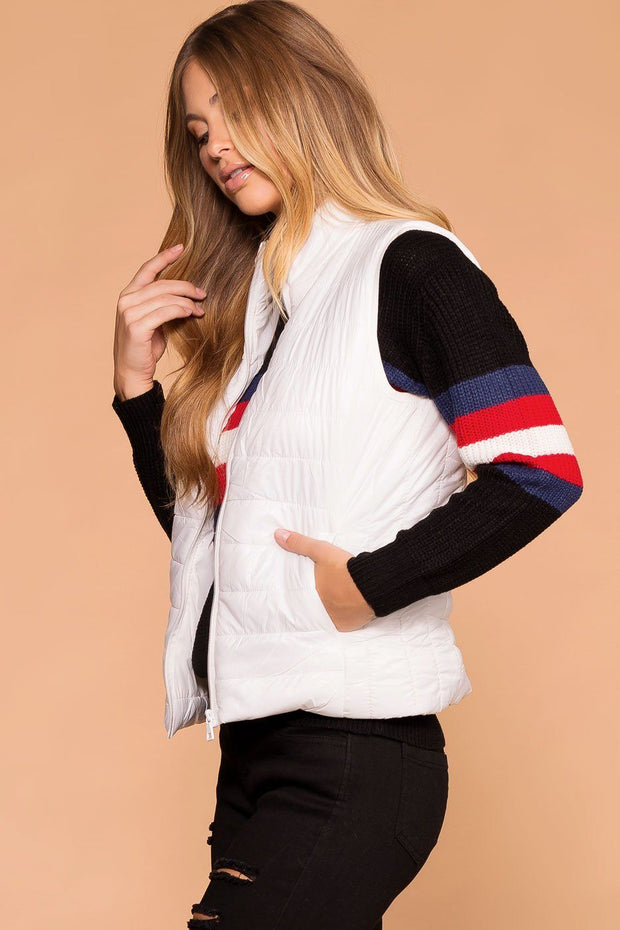 White | Puffer Vest | Lightweight | Womens | Priceless
