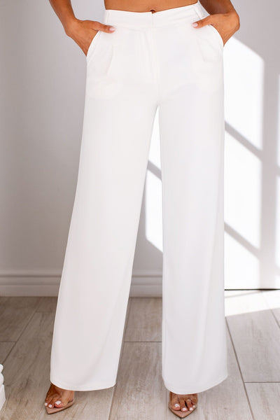 White High Rise Pants