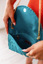 Blue Woven Envelope Purse