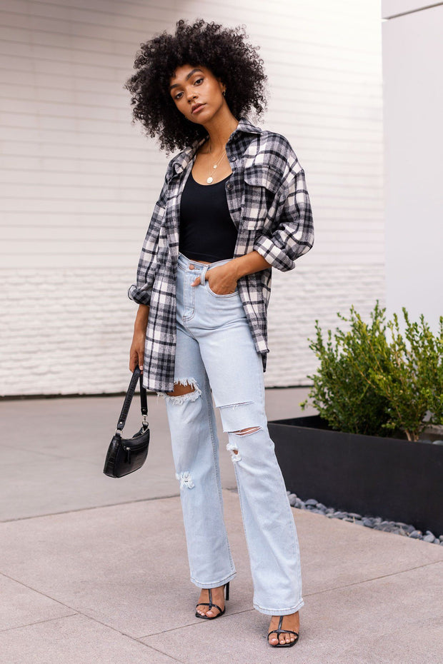 Black and White Plaid Shacket