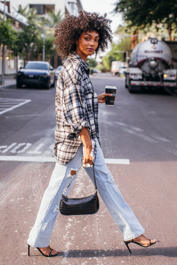 Black and White Plaid Shacket