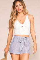 Priceless | Blue | Striped | Shorts | Womens