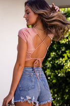 Rose Tie-Back Crop Top