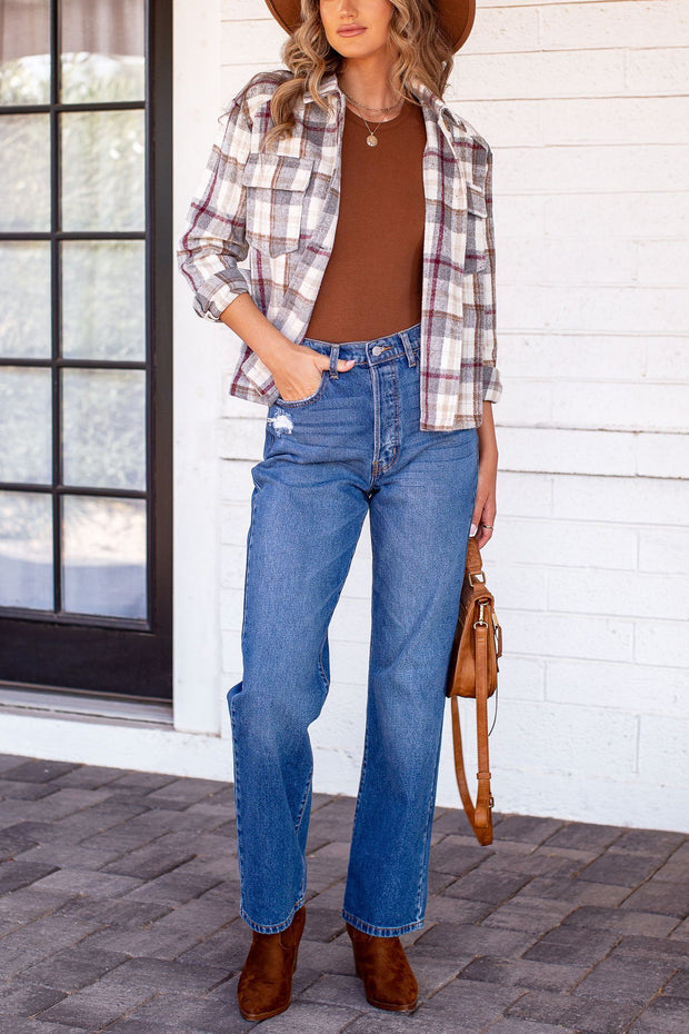 Ivory Plaid Shacket