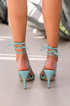 Teal Lace-Up Heels
