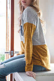 Pru Mustard Colorblock Pocket Top