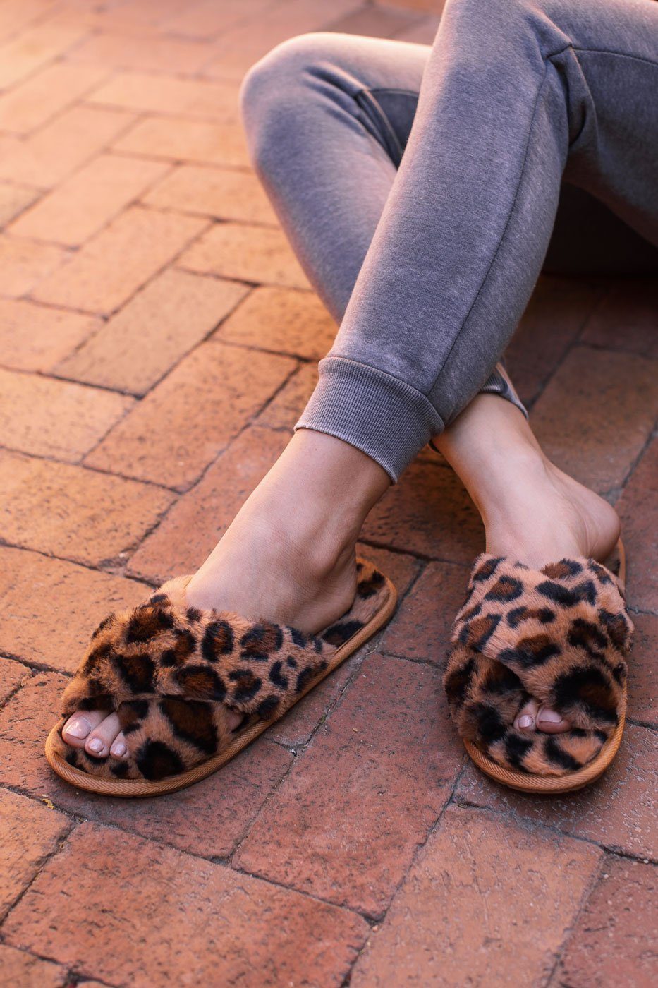 Leopard Faux Fur Slippers