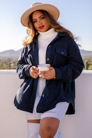 Ruby Navy Button Down Shacket