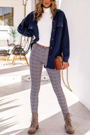 Navy Button Down Shacket
