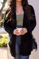 Black Cable Knit Cardigan