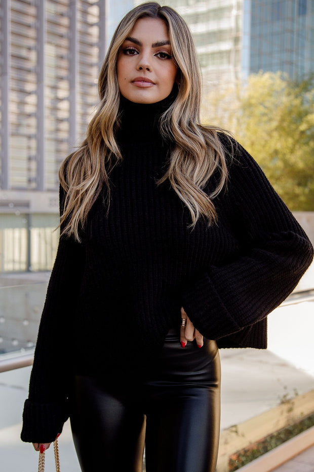 Skyler Black Turtleneck Sweater