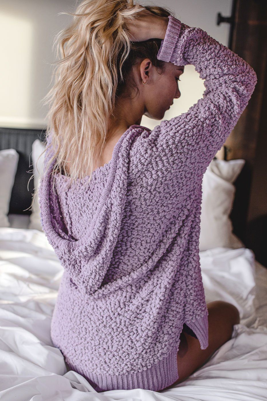 Lavender Popcorn Hoodie Top