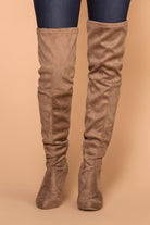 Priceless | Taupe | Over the Knee Suede Boots | Shoes | Womens