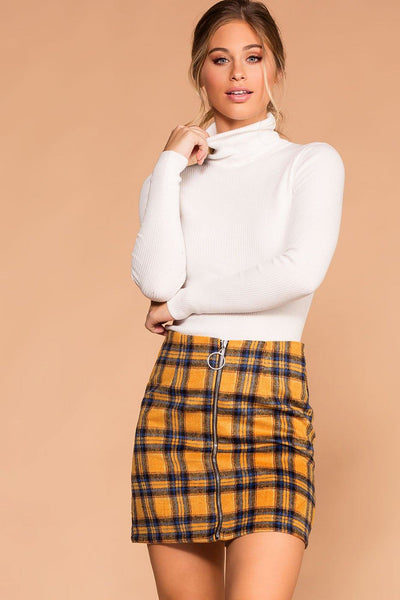 Stockton Mustard Plaid Skirt | Shop Priceless