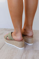 Sage Slide-On Raffia Sandals