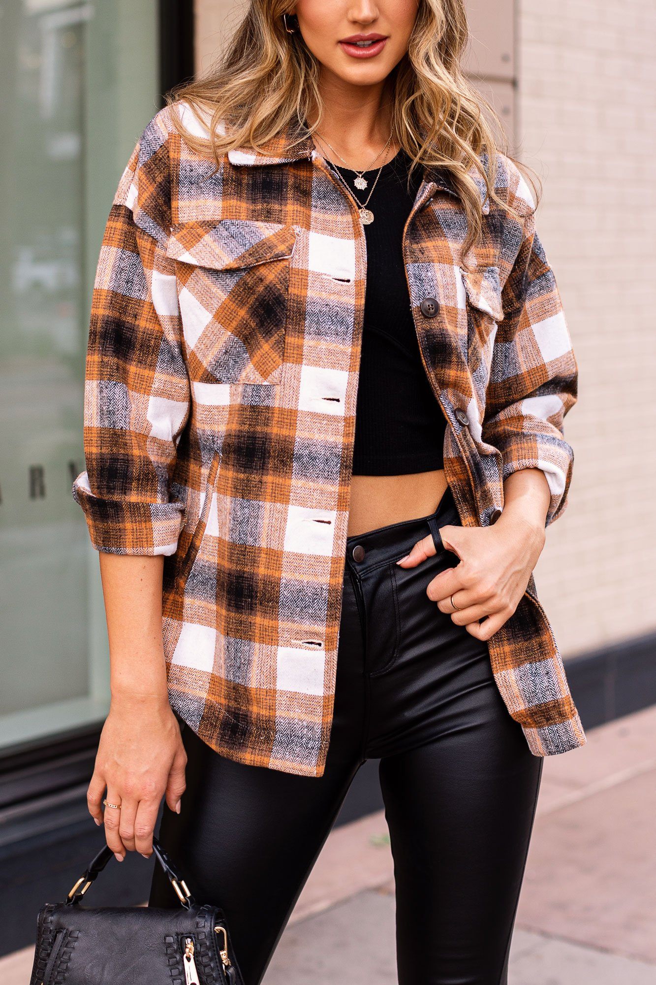 Rust Plaid Shacket