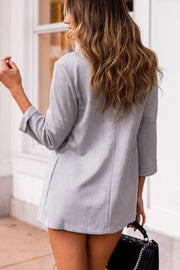 Grey Vegan Suede Blazer
