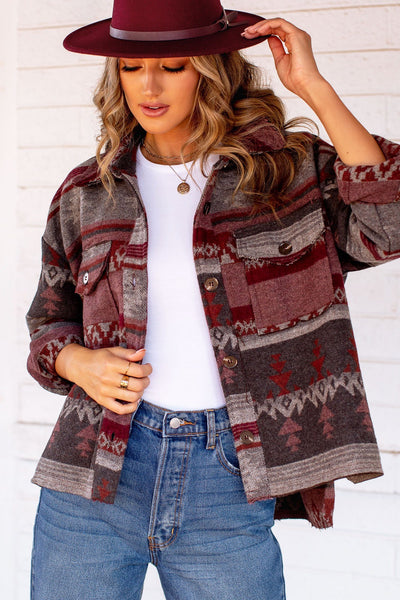 Berry Aztec Shacket
