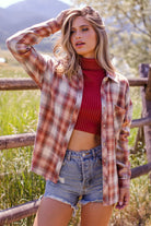 Rust Plaid Top